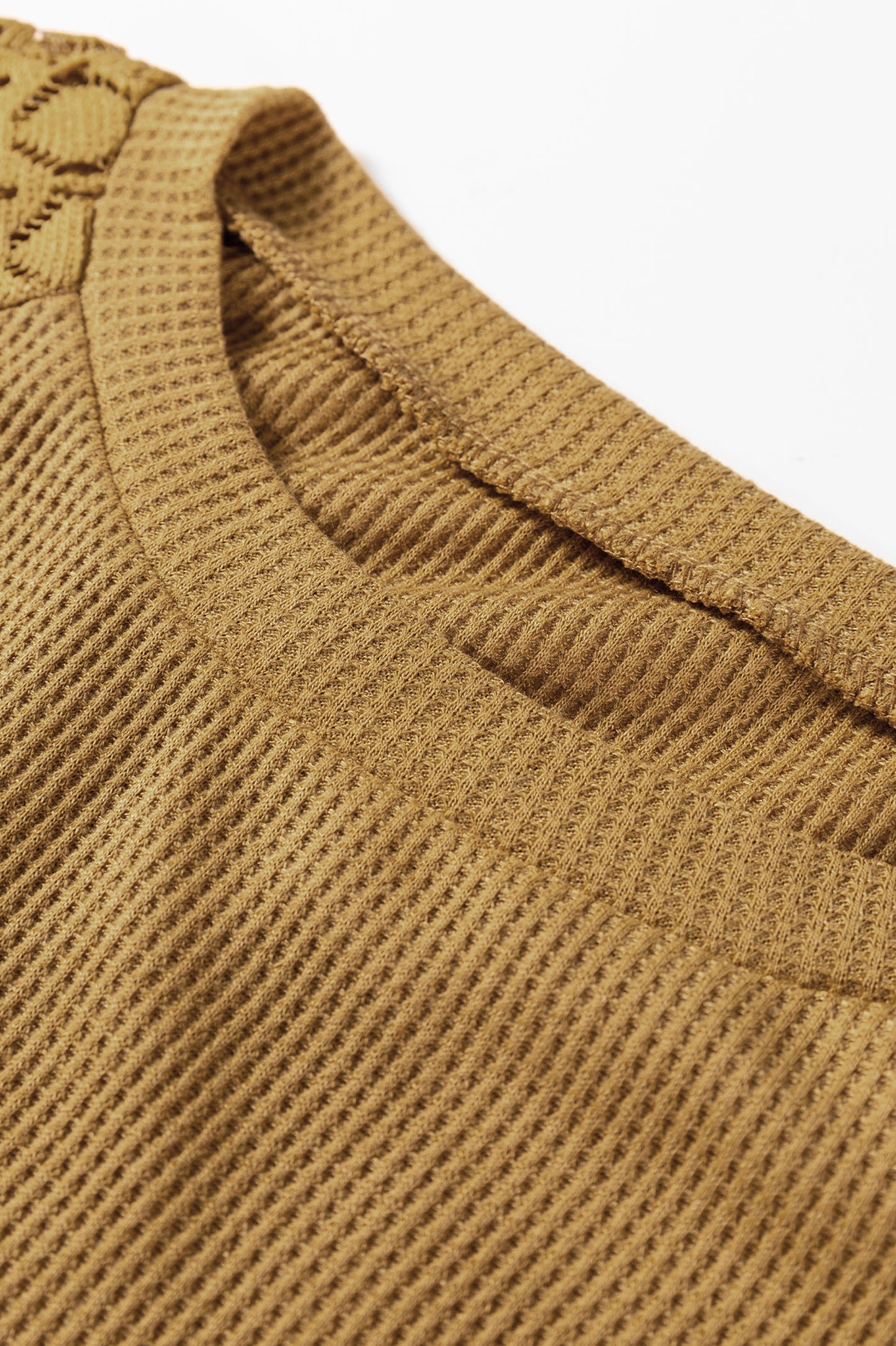 Chestnut Lace Long Sleeve Textured Pullover-Tops/Long Sleeve Tops-[Adult]-[Female]-2022 Online Blue Zone Planet