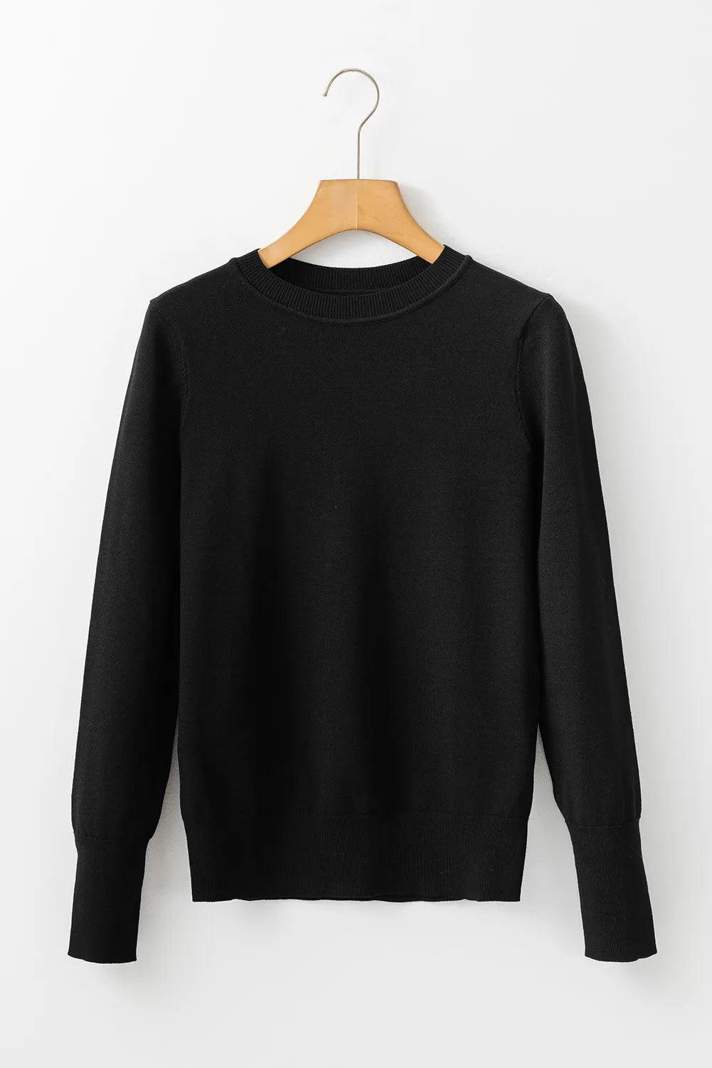 Round Neck Long Sleeve Knit Top-TOPS / DRESSES-[Adult]-[Female]-2022 Online Blue Zone Planet