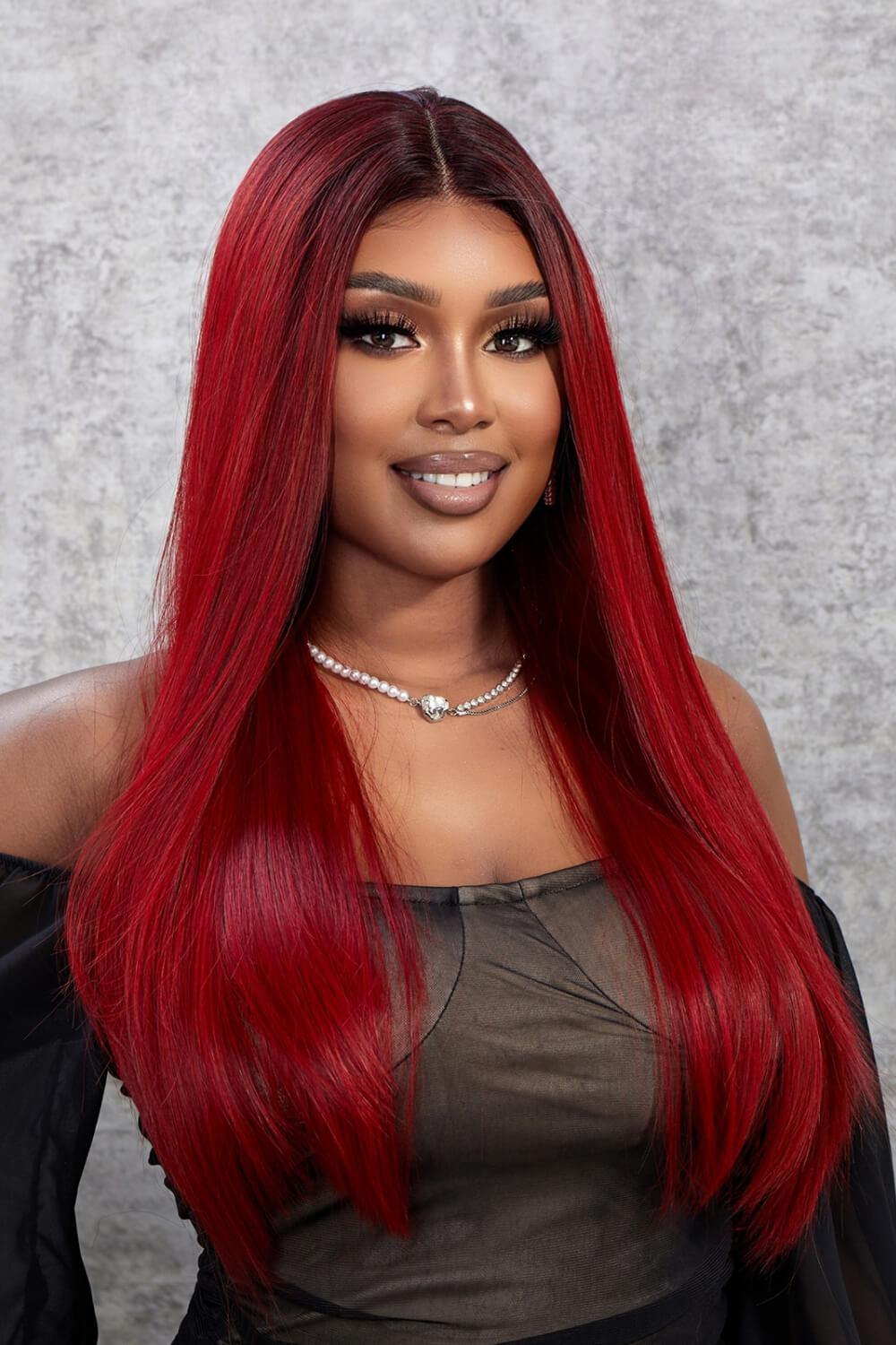 13*2" Lace Front Wigs Synthetic Straight 26" 150% Density BLUE ZONE PLANET