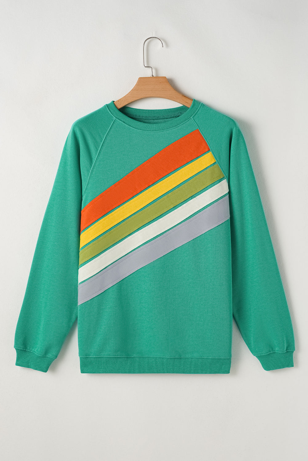 Blue Zone Planet |  Black Rainbow Colorblock Pullover Sweatshirt