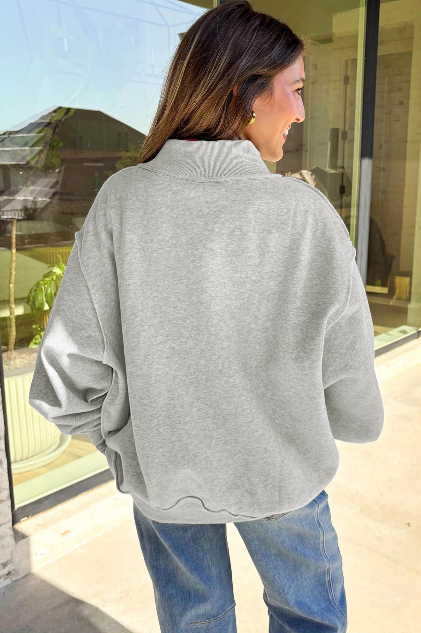 Light Grey LOUISIANA/ TIGERS Double Side Printed High Neck Reversible Sweatshirt-Graphic/Graphic Sweatshirts-[Adult]-[Female]-2022 Online Blue Zone Planet