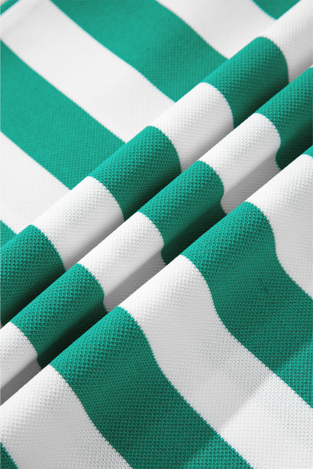 Green Stripe Flutter Sleeve Round Neck T Shirt-Tops/Tops & Tees-[Adult]-[Female]-2022 Online Blue Zone Planet