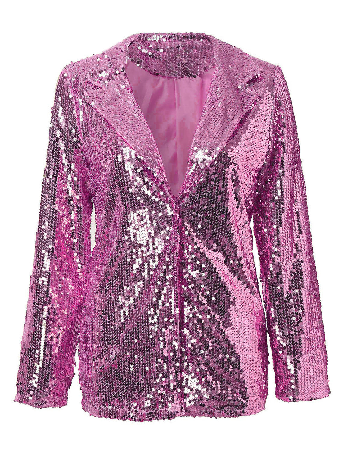 Blue Zone Planet | Sequin Lapel Collar Long Sleeve Blazer-TOPS / DRESSES-[Adult]-[Female]-2022 Online Blue Zone Planet