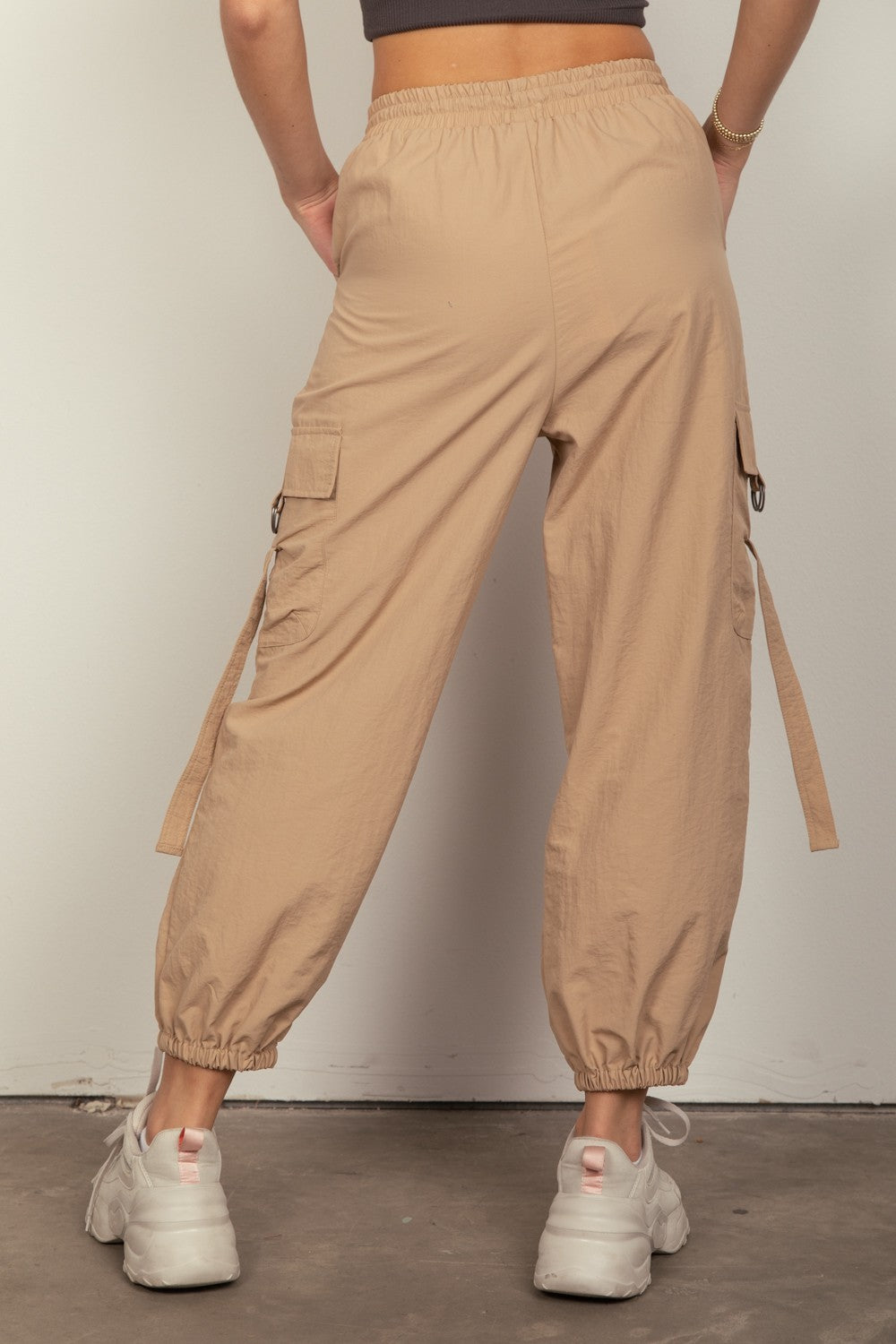 Blue Zone Planet | VERY J Elastic Waist Woven Cargo Pants-TOPS / DRESSES-[Adult]-[Female]-2022 Online Blue Zone Planet