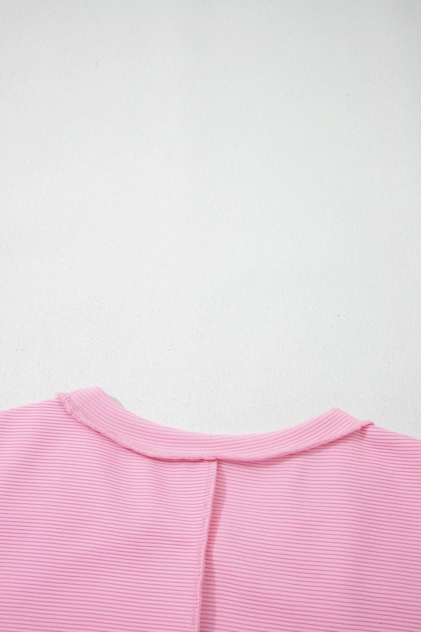 Pink Horizontal Ribbed Exposed Seam Detail Drop Shoulder Baggy Pullover-Tops/Long Sleeve Tops-[Adult]-[Female]-2022 Online Blue Zone Planet