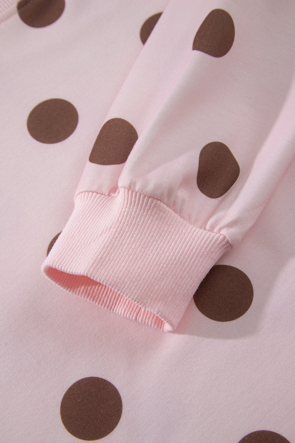 Pink Polka Dot Two Piece Set Long Sleeve Casual Skirt Set-Two Piece Sets/Two Piece Dresses-[Adult]-[Female]-2022 Online Blue Zone Planet