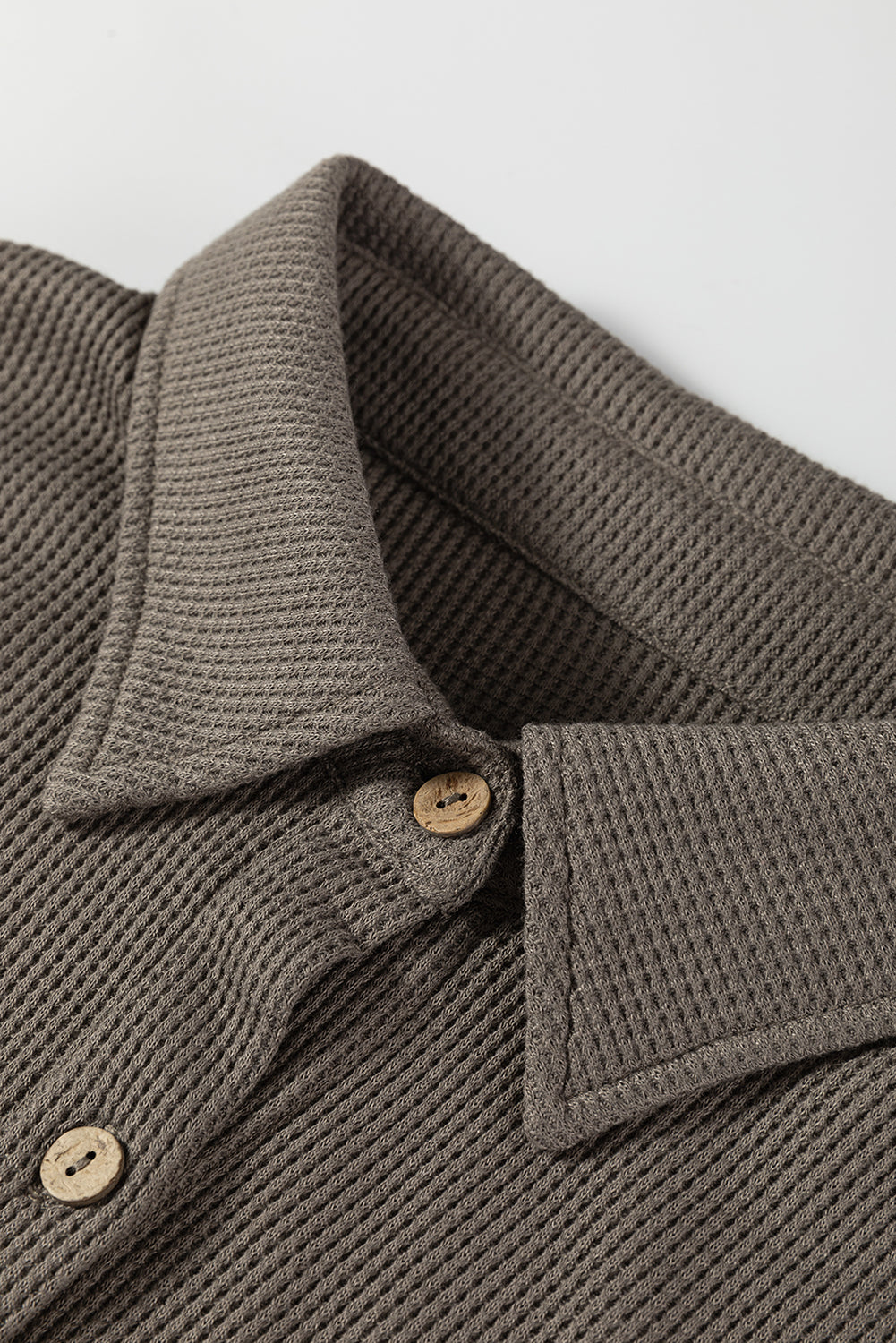 Simply Taupe Waffle Knit Shirt Tunic Dress-Dresses/Mini Dresses-[Adult]-[Female]-2022 Online Blue Zone Planet