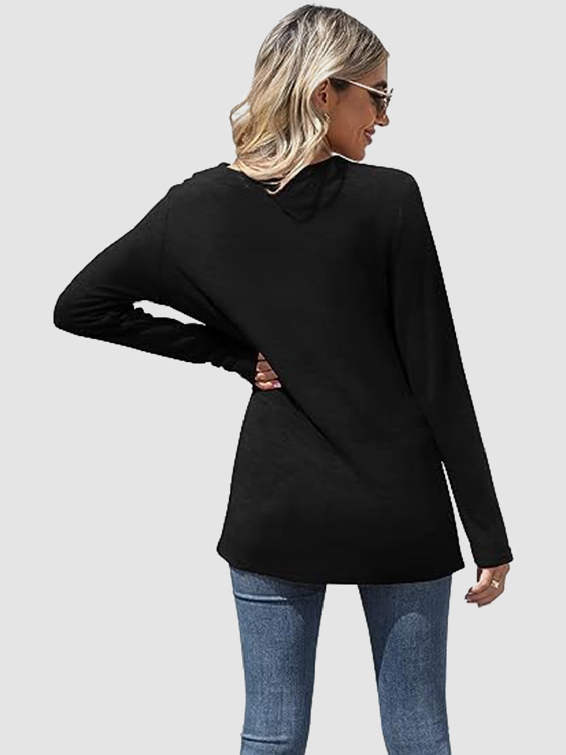 Lace Detail V-Neck Long Sleeve T-Shirt-TOPS / DRESSES-[Adult]-[Female]-2022 Online Blue Zone Planet