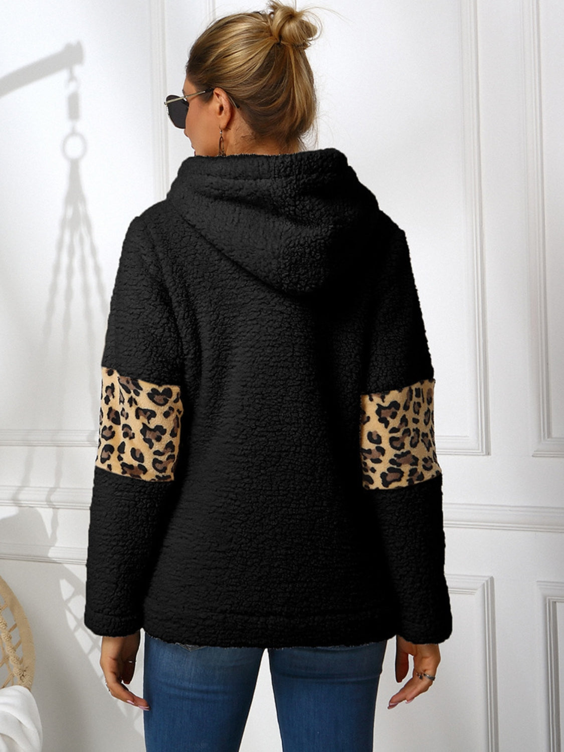 Blue Zone Planet | Ivy Lane Sherpa Leopard Long Sleeve Hoodie-TOPS / DRESSES-[Adult]-[Female]-2022 Online Blue Zone Planet