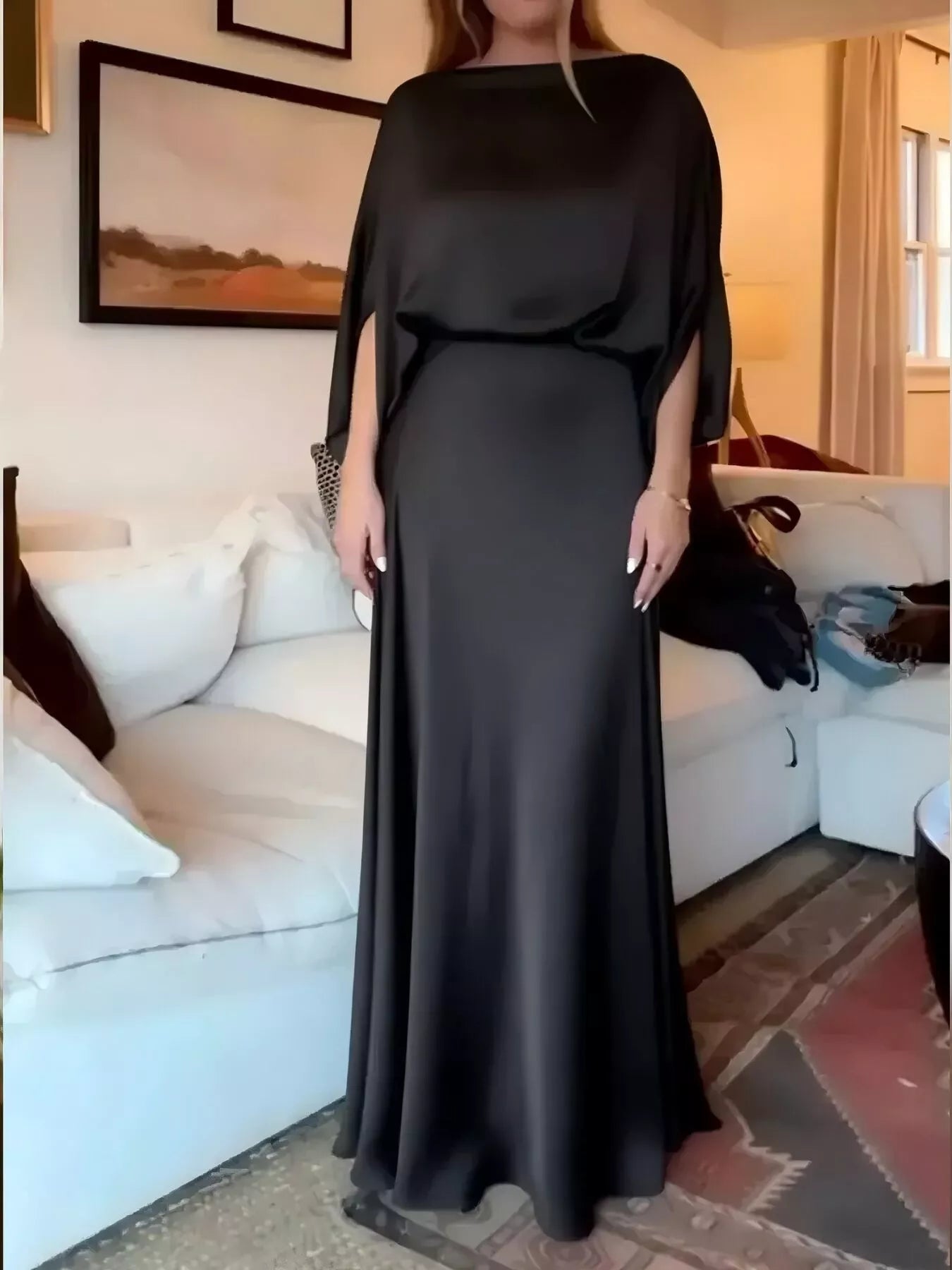 Full Size Elegant Batwing Sleeve Maxi Dress Plus Size Blue Zone Planet Full Size Elegant Batwing Sleeve Maxi Dress Plus Size Blue Zone Planet