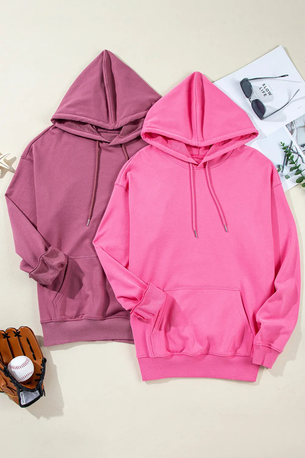 Drawstring Dropped Shoulder Long Sleeve Hoodie-TOPS / DRESSES-[Adult]-[Female]-2022 Online Blue Zone Planet