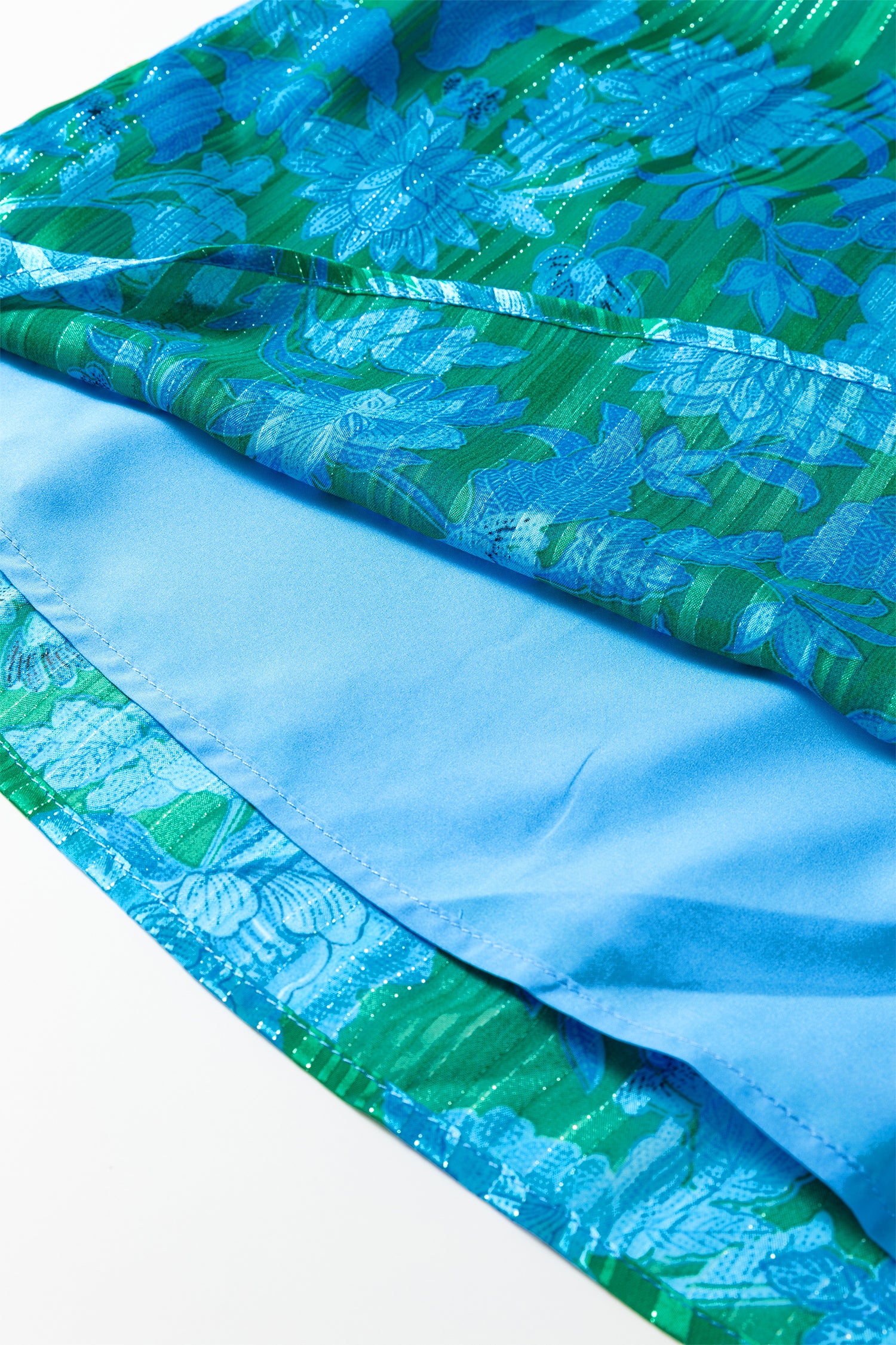 Green Floral Print Ruffled Sleeve Summer Blouse-Tops/Blouses & Shirts-[Adult]-[Female]-2022 Online Blue Zone Planet