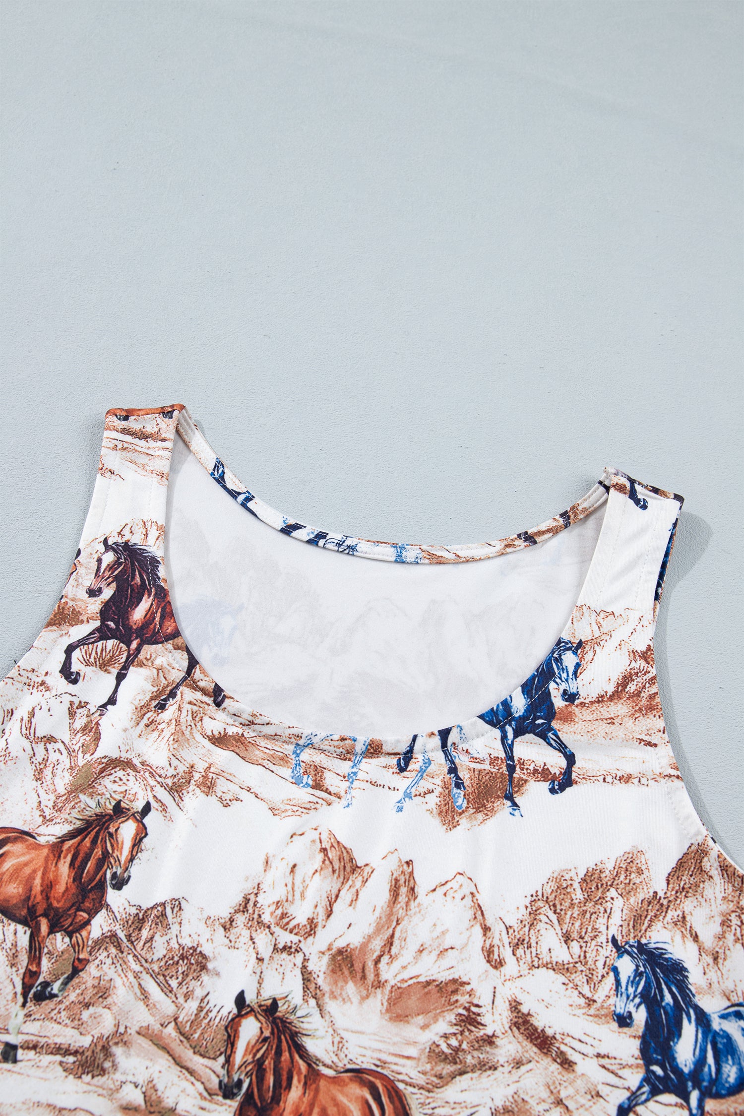 Brown Horse Hat Western Slim Tank Top-Tops/Tank Tops-[Adult]-[Female]-2022 Online Blue Zone Planet