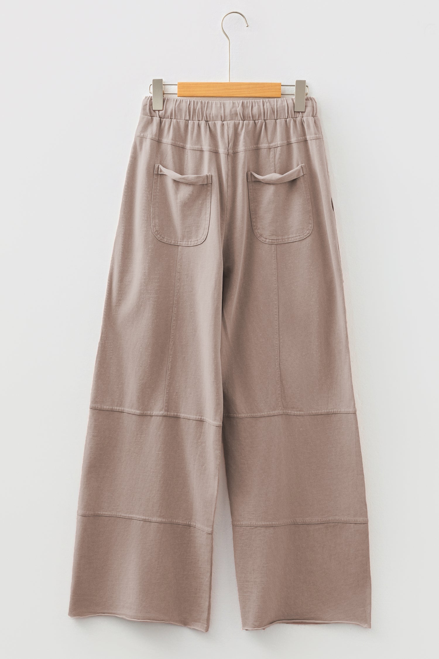 Smoke Gray Mineral Wash Exposed Seam Drawstring Elastic Waistband Wide Leg Cargo Pants-Bottoms/Pants & Culotte-[Adult]-[Female]-2022 Online Blue Zone Planet