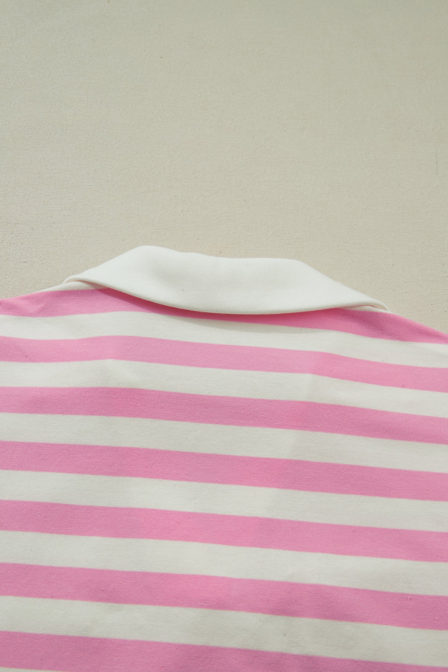 Pink Stripe Collar V Neck Ruffled Short Sleeve Blouse-Tops/Blouses & Shirts-[Adult]-[Female]-2022 Online Blue Zone Planet