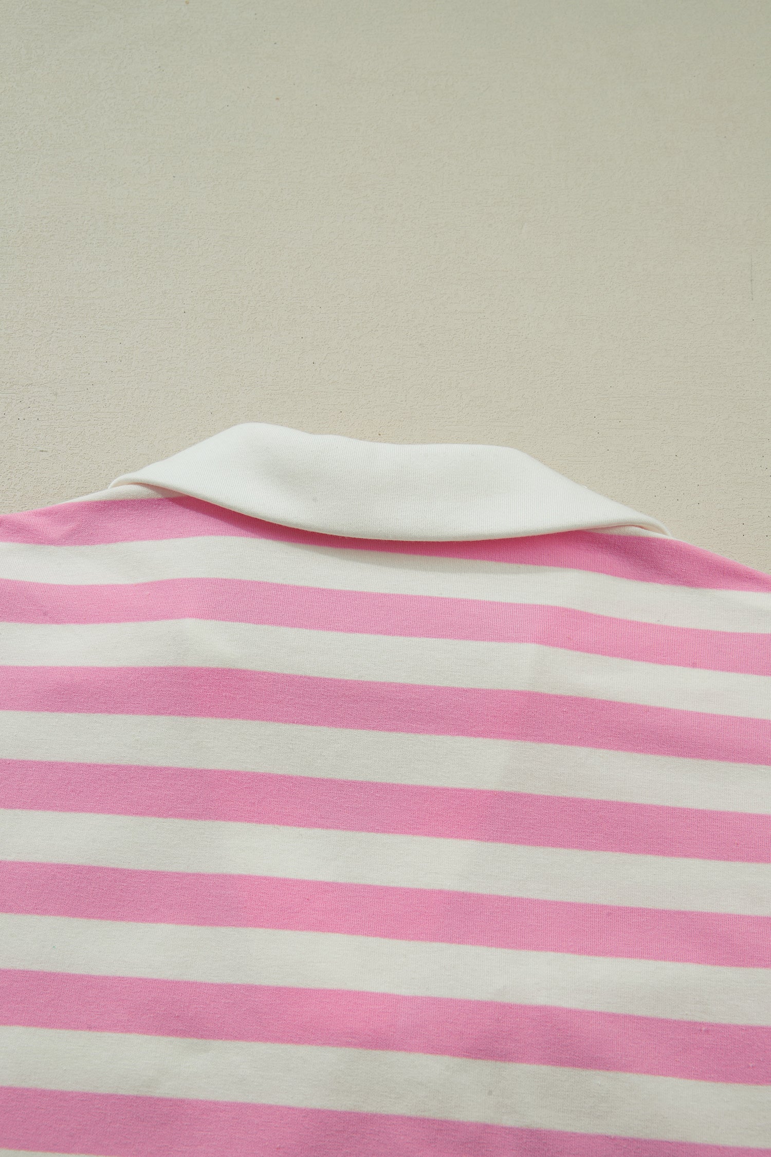 Pink Stripe Collar V Neck Ruffled Short Sleeve Blouse-Tops/Blouses & Shirts-[Adult]-[Female]-2022 Online Blue Zone Planet