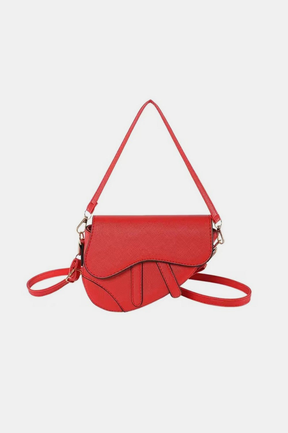 Zenana Zenana Crossbody Saddle Bag-HANDBAGS-[Adult]-[Female]-Ruby-One Size-2022 Online Blue Zone Planet