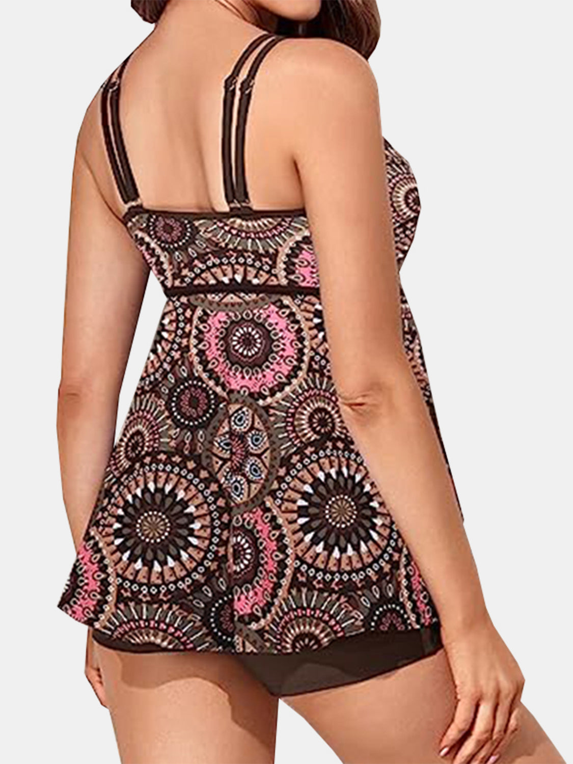 Blue Zone Planet | Printed Scoop Neck Two-Piece Swim Set-TOPS / DRESSES-[Adult]-[Female]-2022 Online Blue Zone Planet