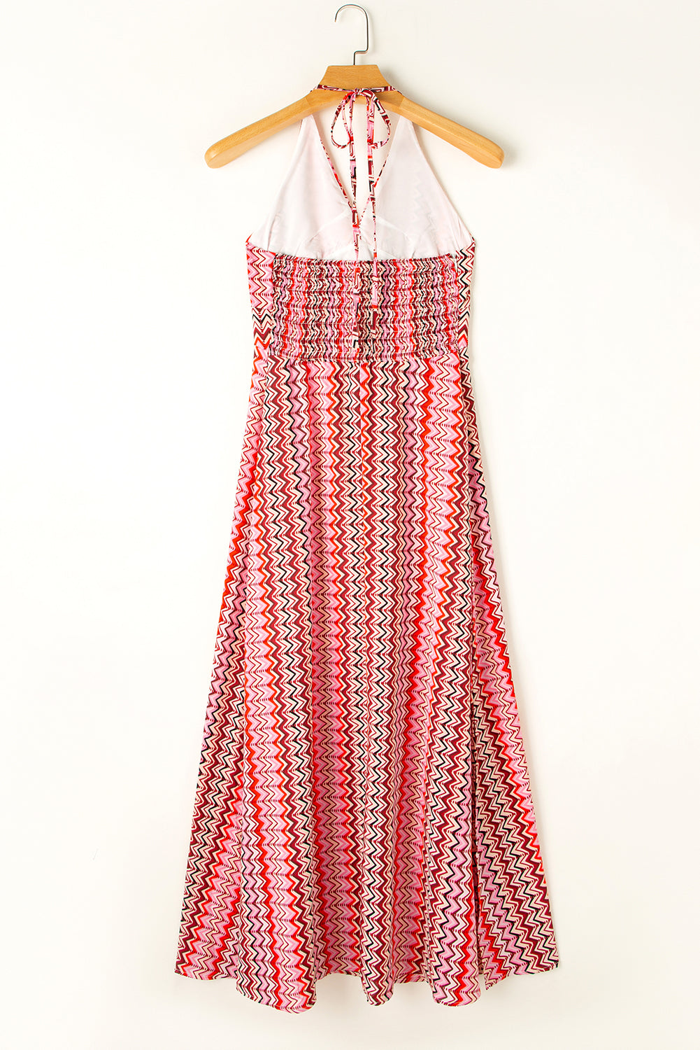 Red Halter Neck Tribal Boho Printed Backless Maxi Dress-Dresses/Maxi Dresses-[Adult]-[Female]-2022 Online Blue Zone Planet