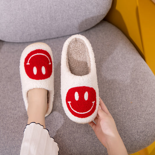 Blue Zone Planet |  Melody Smiley Face Cozy Slippers BLUE ZONE PLANET