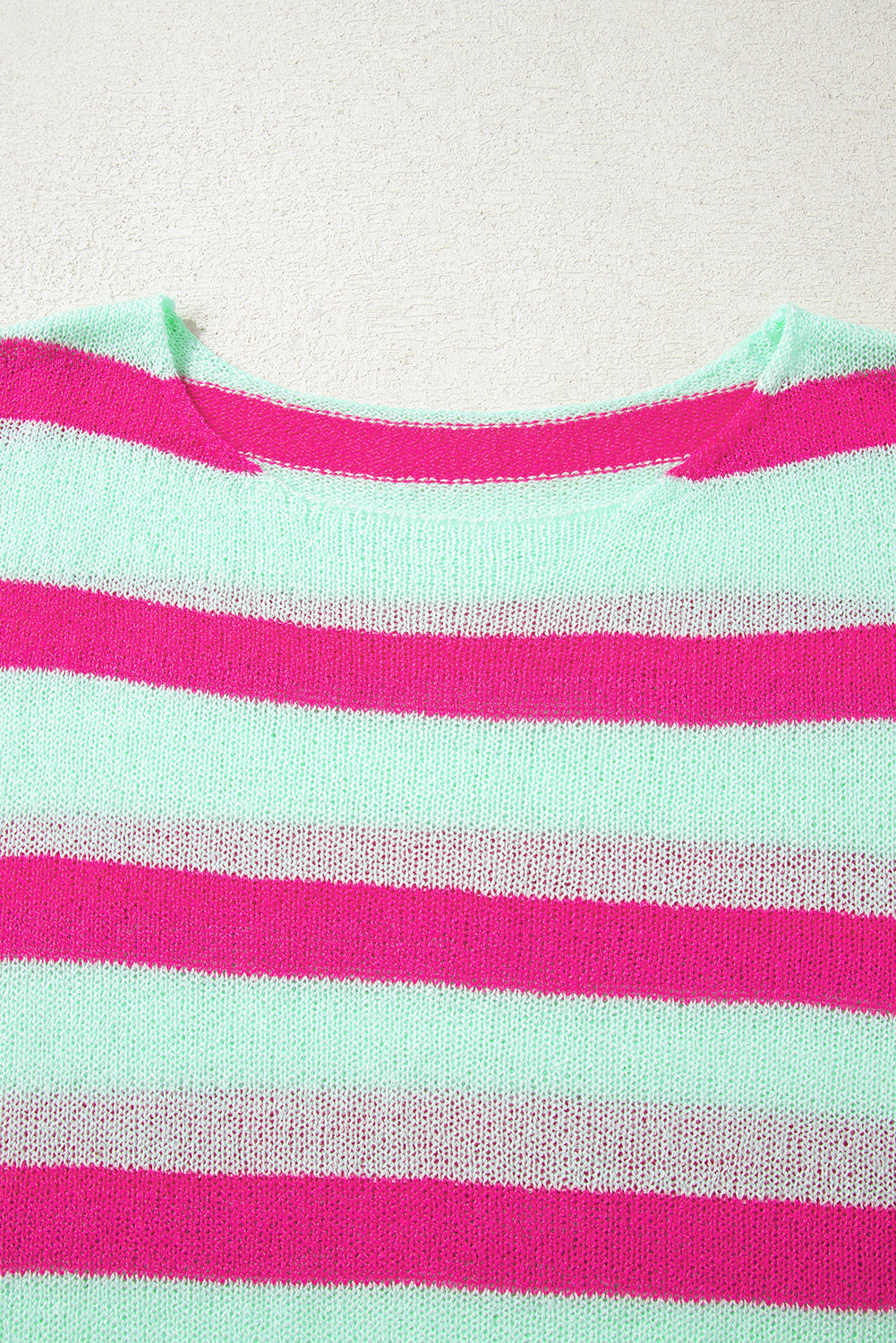 Green Stripe Round Neck Casual Sweater-TOPS / DRESSES-[Adult]-[Female]-2022 Online Blue Zone Planet