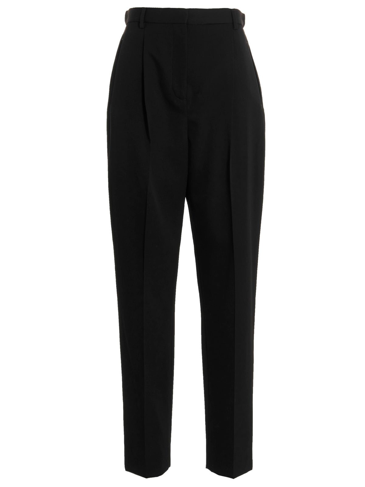 Tory Burch Wool Twill Pants-Trousers-[Adult]-[Female]-2 US-Black-2022 Online Blue Zone Planet
