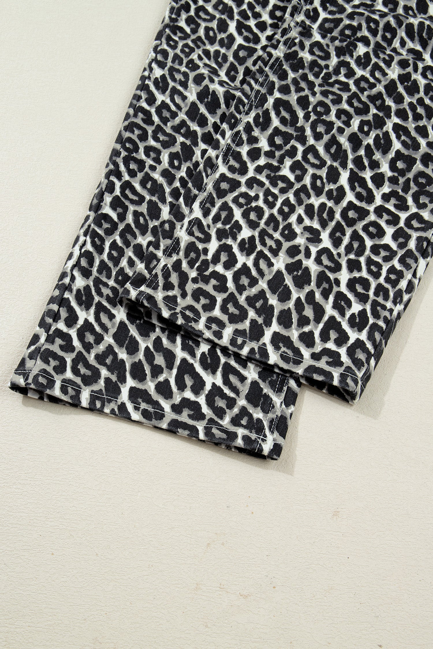 Black Leopard Print Barrel Jeans-Bottoms/Jeans-[Adult]-[Female]-2022 Online Blue Zone Planet