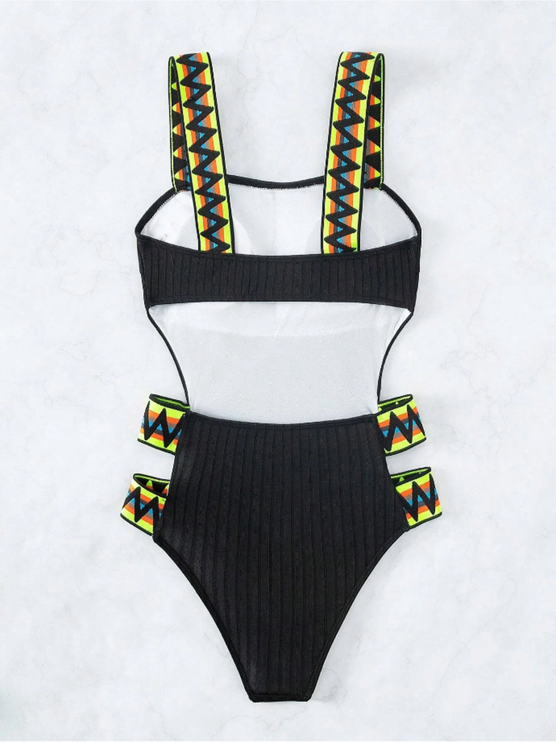 Cutout Wide Strap One-Piece Swimwear BLUE ZONE PLANET