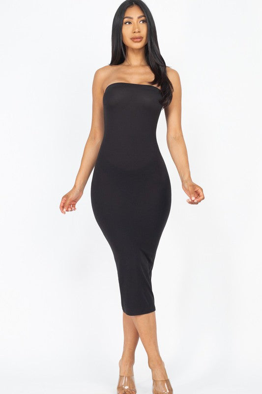 Tube Bodycon Dress-[Adult]-[Female]-Black-S-2022 Online Blue Zone Planet