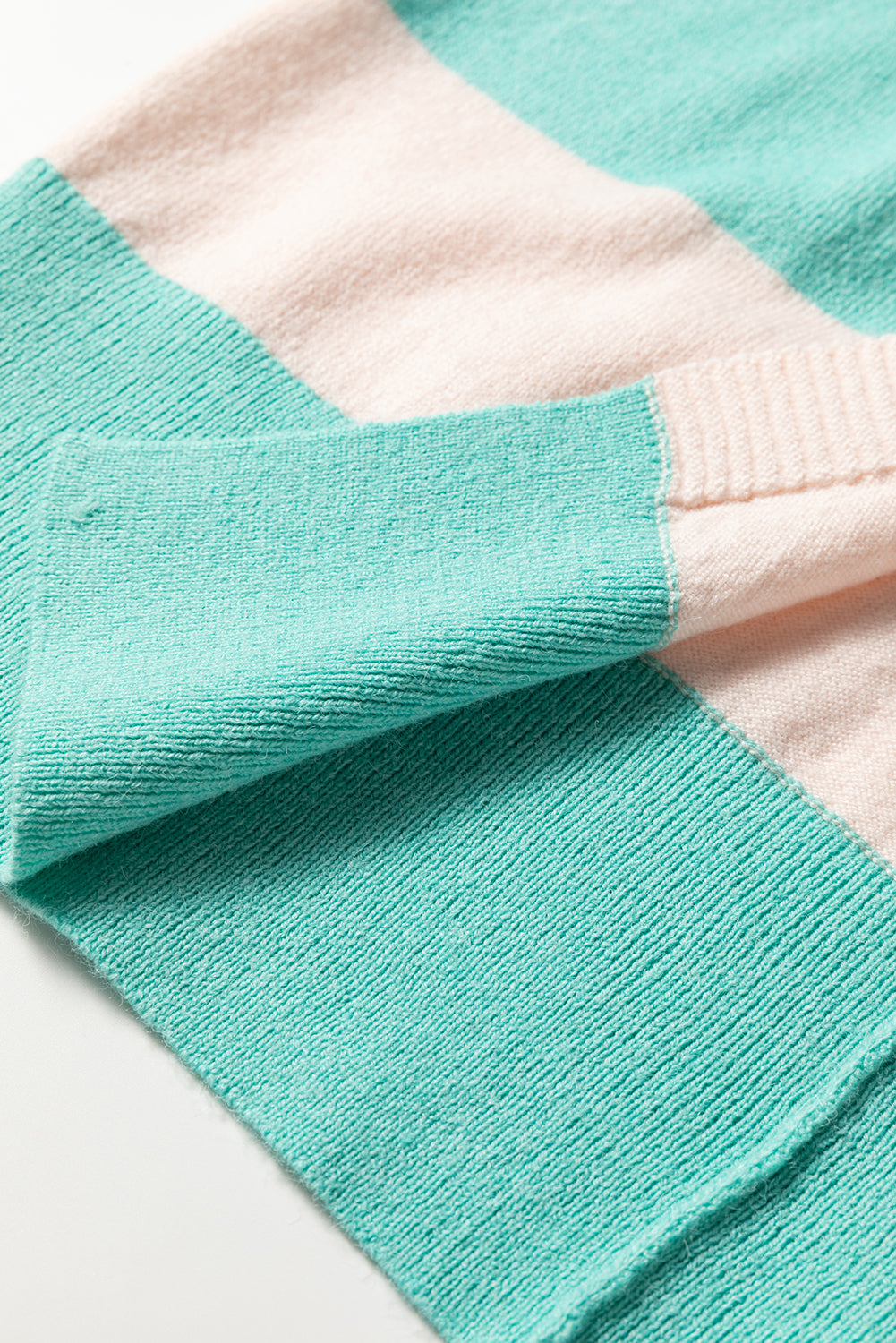 Iceland Blue Colorblock Knit Open Front Short Casual Cardigan-Sweaters & Cardigans/Cardigans-[Adult]-[Female]-2022 Online Blue Zone Planet