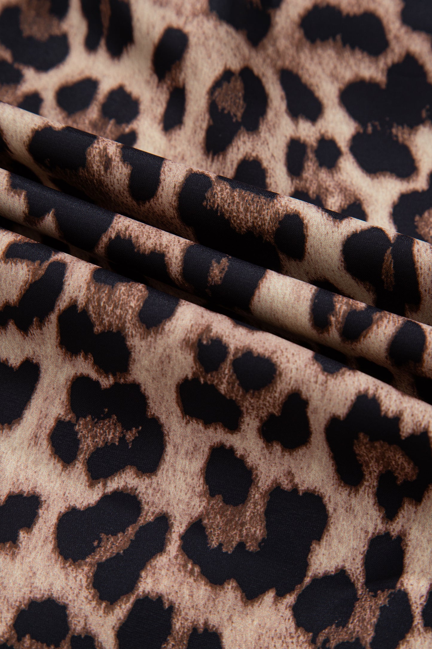 Brown Leopard Print Button Down Lace Trim Short Sleeve Shirt-Tops/Blouses & Shirts-[Adult]-[Female]-2022 Online Blue Zone Planet