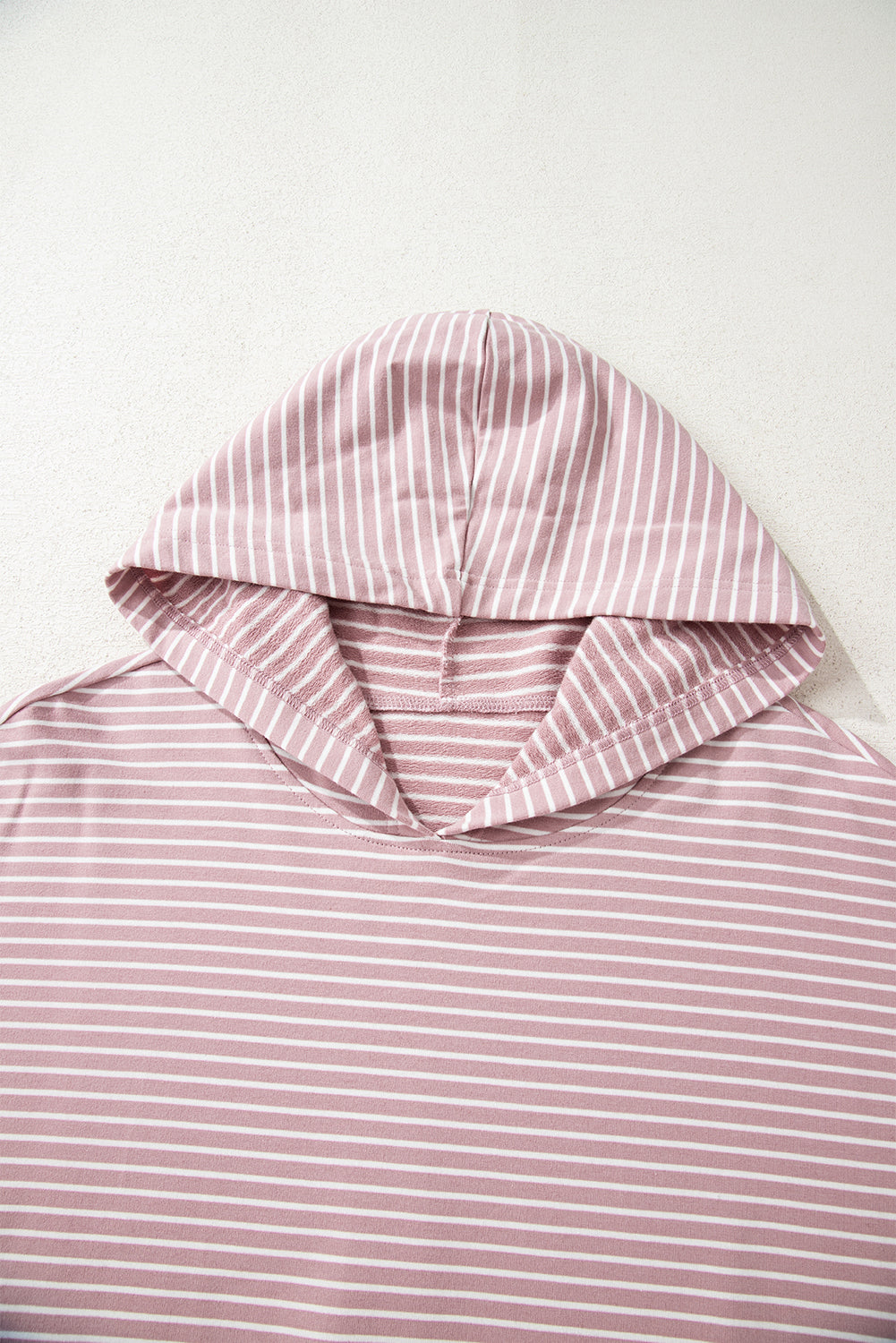Purple Stripe Thumbhole Side Slits Drop Shoulder Loose Fit Hoodie-Tops/Sweatshirts & Hoodies-[Adult]-[Female]-2022 Online Blue Zone Planet