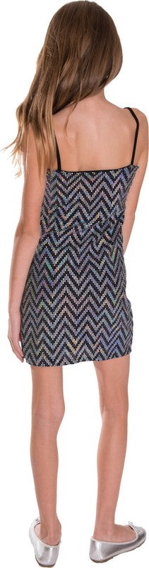 JUNIORS SPARKLE STRIPE DRESS-TOPS / DRESSES-[Adult]-[Female]-2022 Online Blue Zone Planet