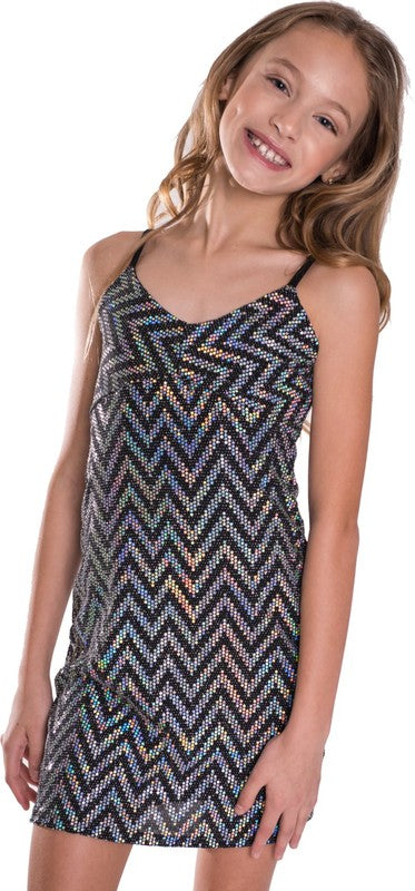 JUNIORS SPARKLE STRIPE DRESS-TOPS / DRESSES-[Adult]-[Female]-2022 Online Blue Zone Planet