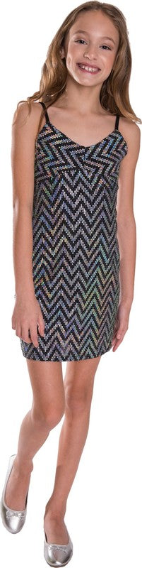 JUNIORS SPARKLE STRIPE DRESS-TOPS / DRESSES-[Adult]-[Female]-2022 Online Blue Zone Planet