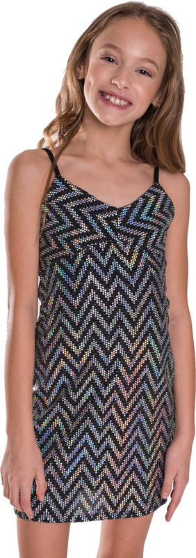 JUNIORS SPARKLE STRIPE DRESS-TOPS / DRESSES-[Adult]-[Female]-2022 Online Blue Zone Planet