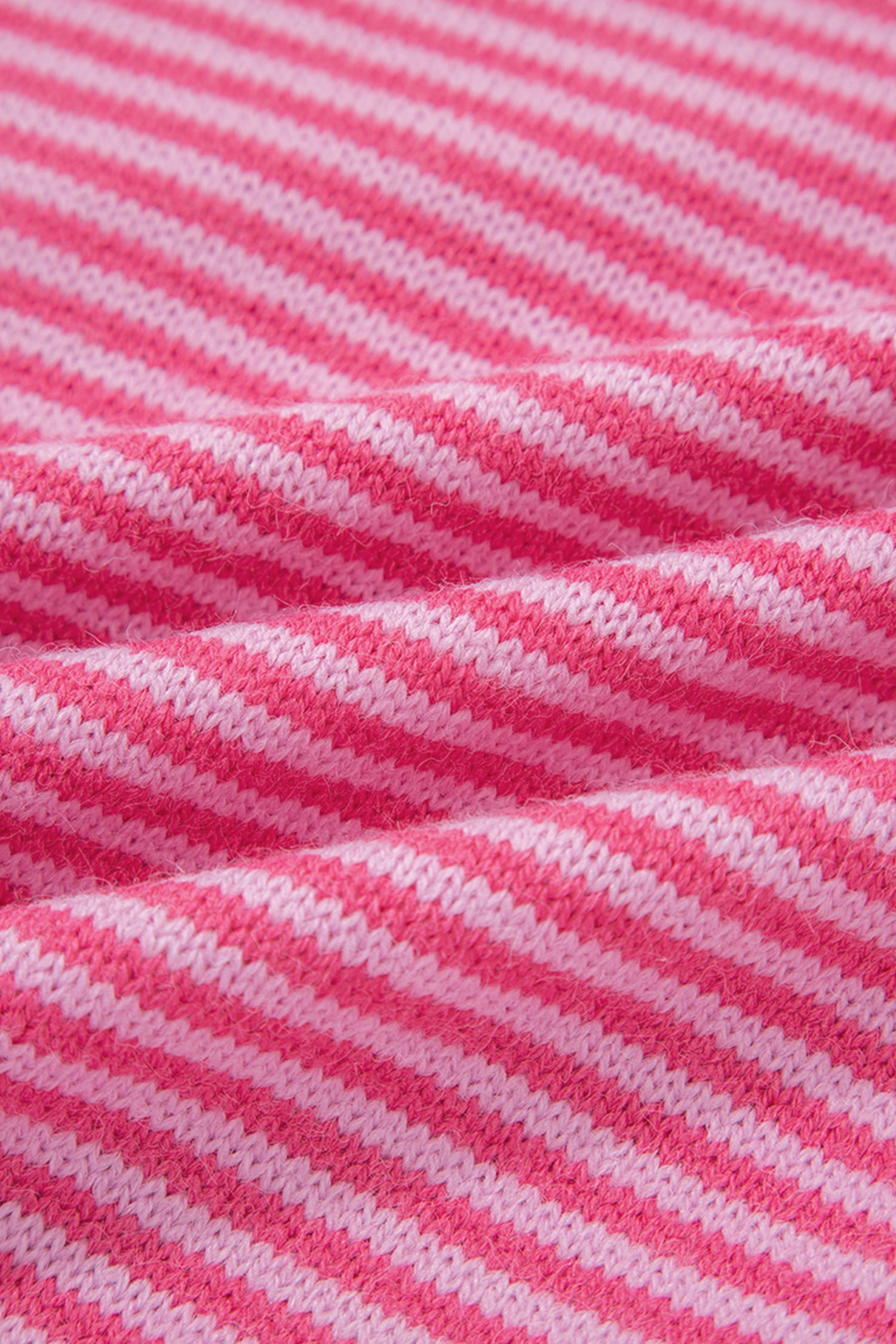 Rose Stripe Contrast Heart Pattern Valentine Knit Sweater-TOPS / DRESSES-[Adult]-[Female]-2022 Online Blue Zone Planet