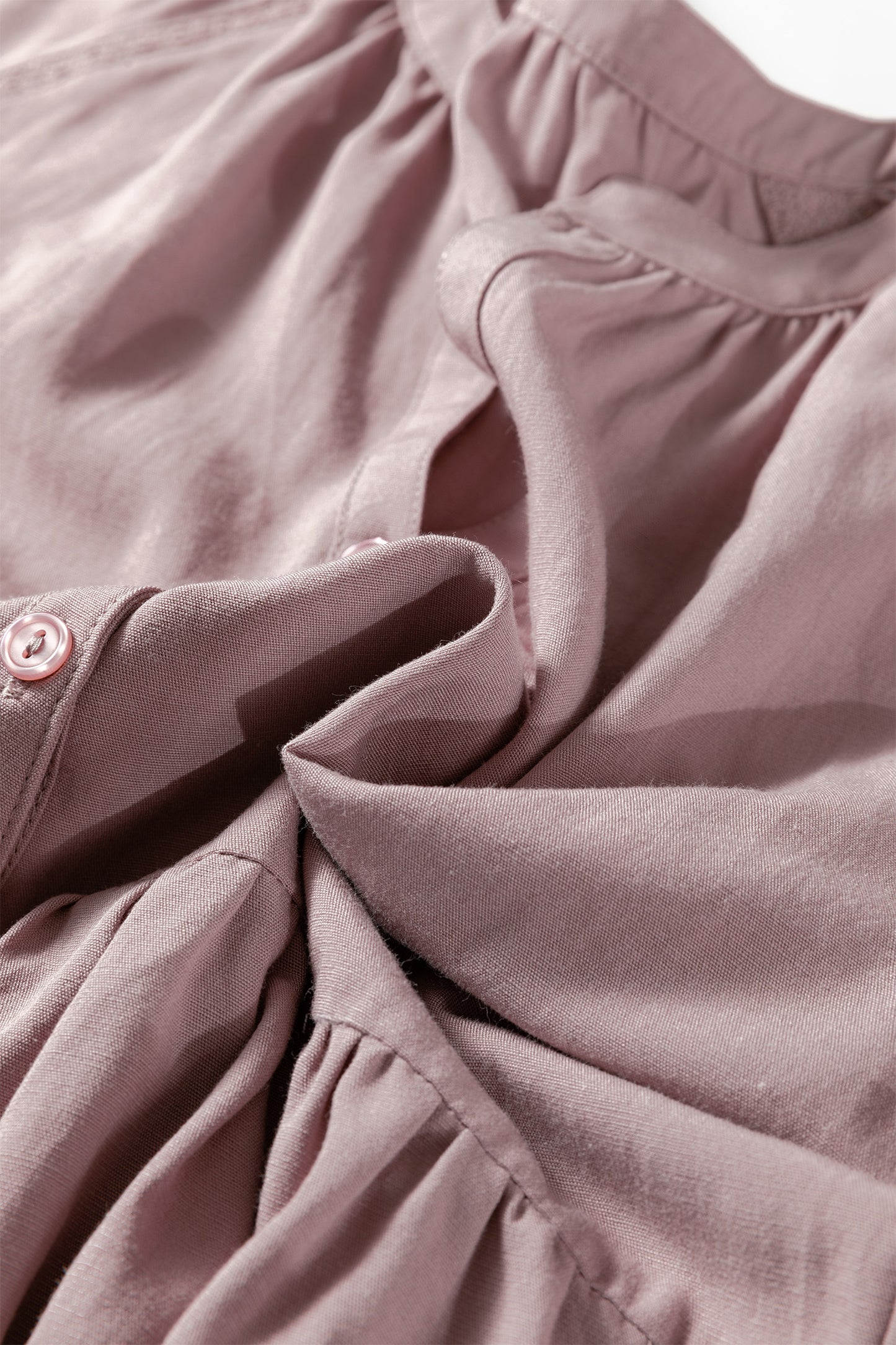 Sepia Rose Slit V Neck Ruffled Loose Blouse-Tops/Blouses & Shirts-[Adult]-[Female]-2022 Online Blue Zone Planet