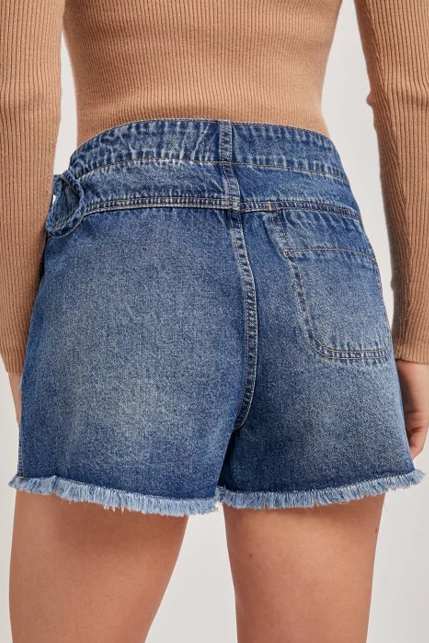 Ashleigh Blue Wrapped Tied Waist Denim Skort-Bottoms/Skirts & Petticoat-[Adult]-[Female]-2022 Online Blue Zone Planet