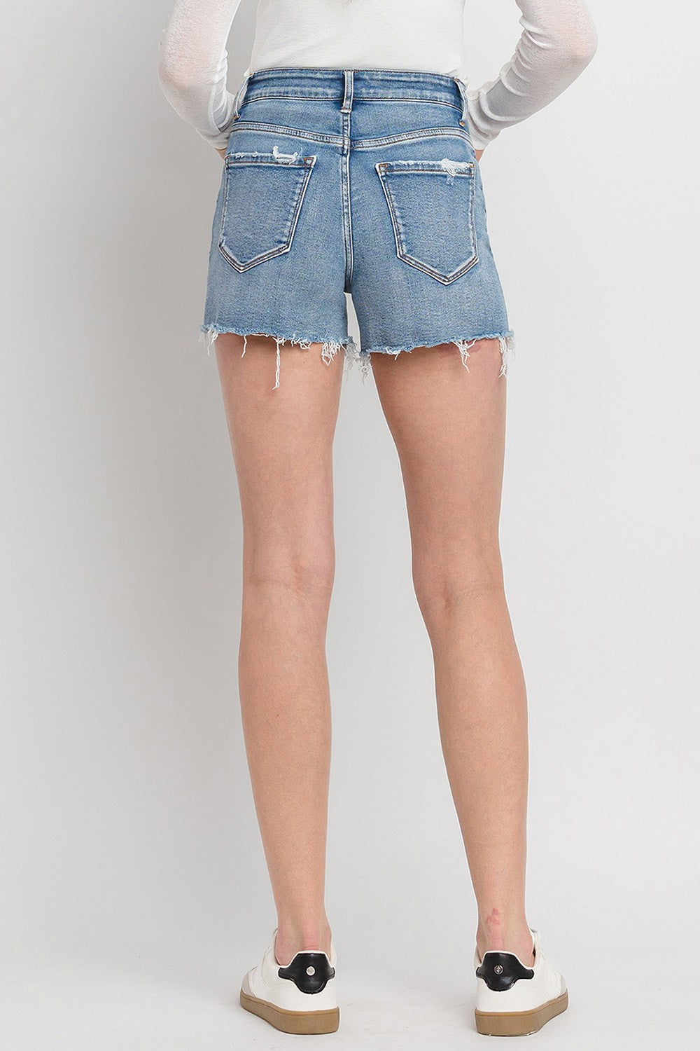 Vervet by Flying Monkey High Rise Denim Shorts-TOPS / DRESSES-[Adult]-[Female]-2022 Online Blue Zone Planet