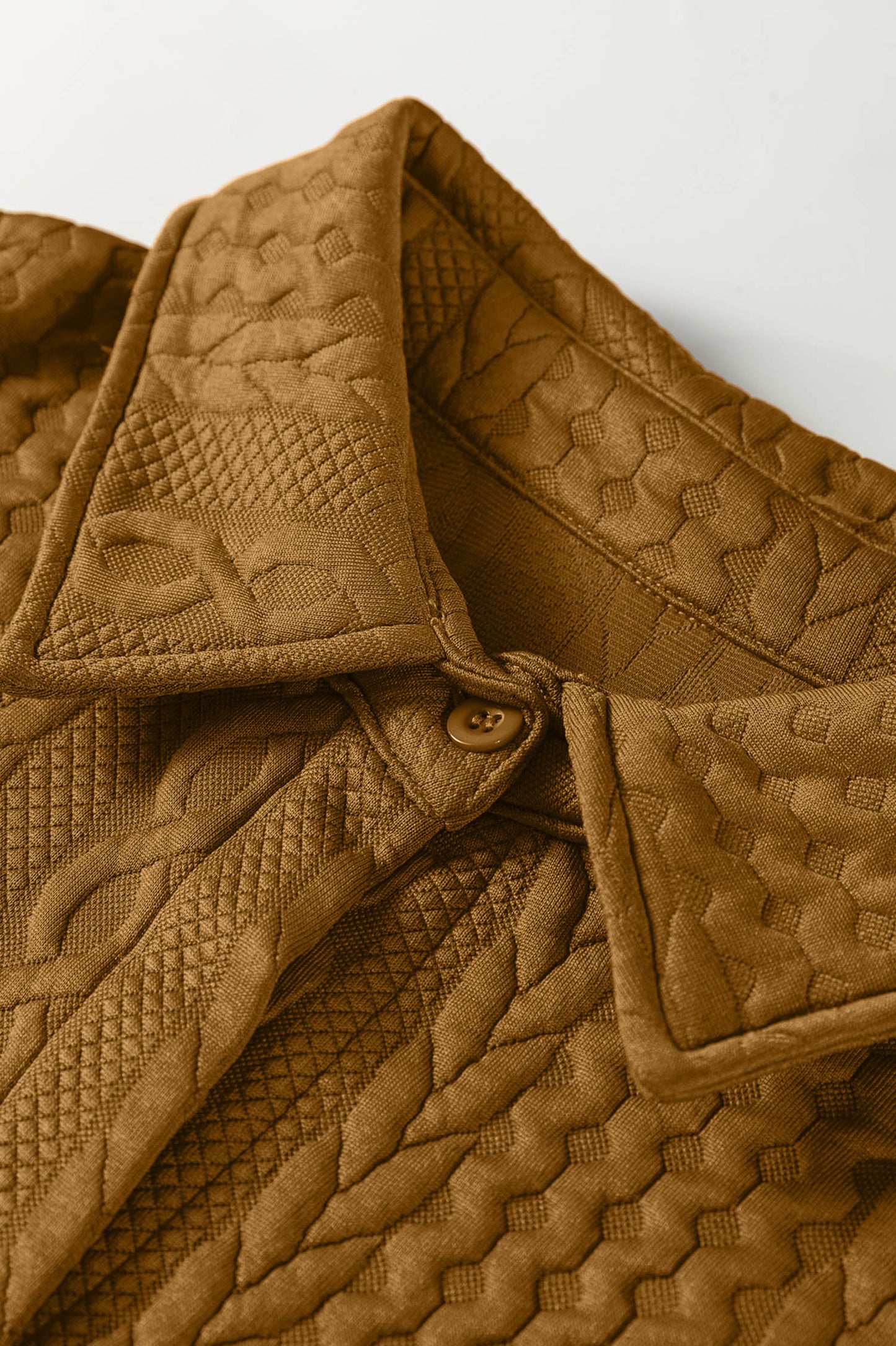 Blackish Green Cable Texture Puff Sleeve Loose Shacket-Outerwear/Jackets-[Adult]-[Female]-2022 Online Blue Zone Planet