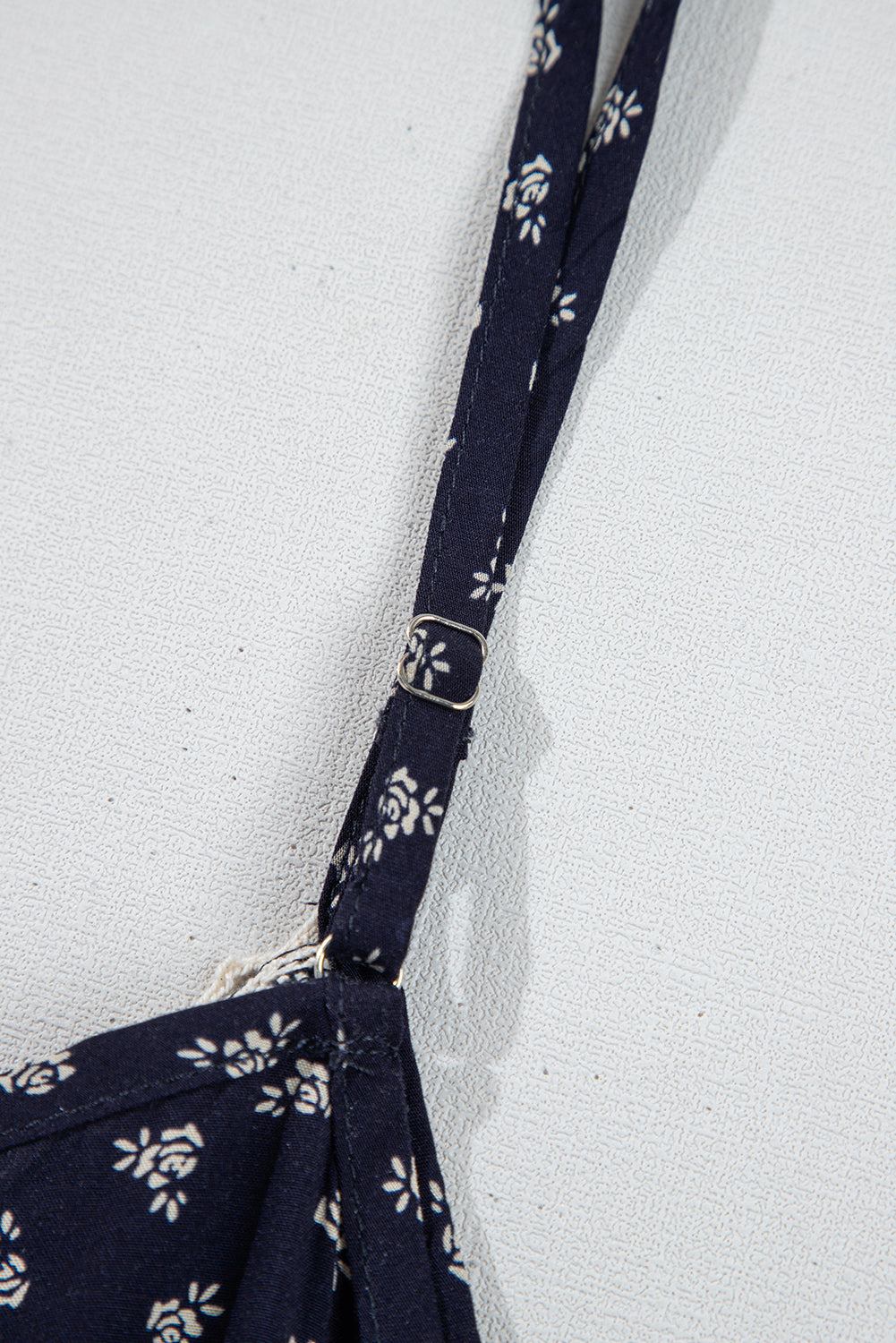 Blue Floral Print Spaghetti Strap Buttoned V Neck Tank Top-Tops/Tank Tops-[Adult]-[Female]-2022 Online Blue Zone Planet