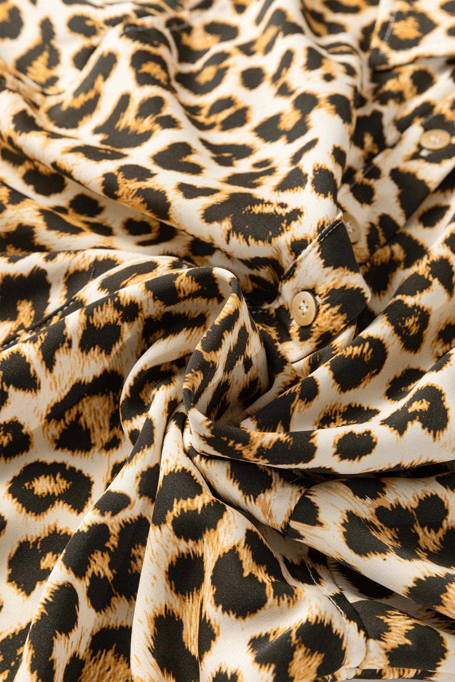 Khaki Contrast Edge Leopard Shirt-Tops/Blouses & Shirts-[Adult]-[Female]-2022 Online Blue Zone Planet