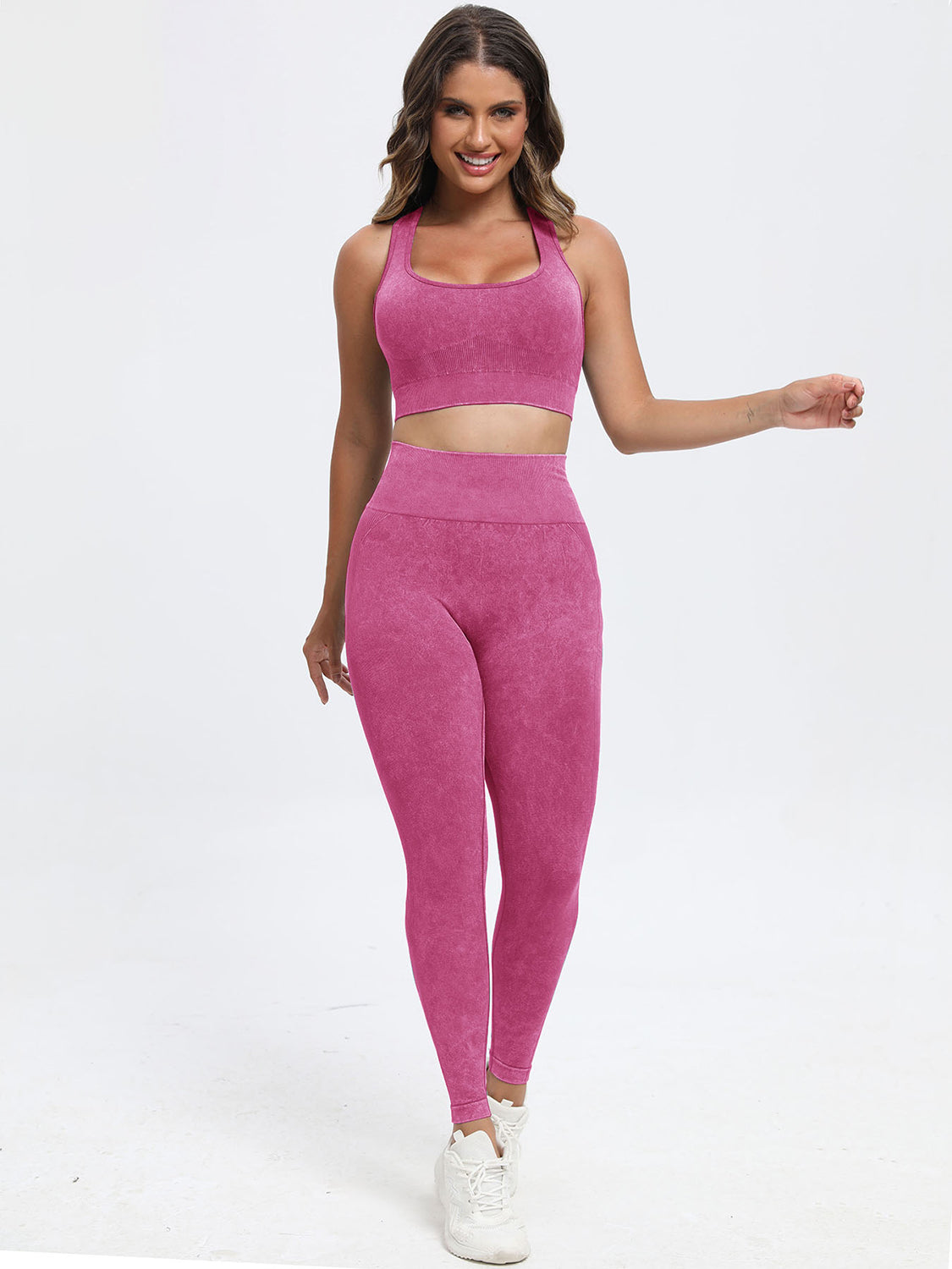 Scoop Neck Wide Strap Top and Pants Active Set-BOTTOMS SIZES SMALL MEDIUM LARGE-[Adult]-[Female]-Deep Rose-S-2022 Online Blue Zone Planet