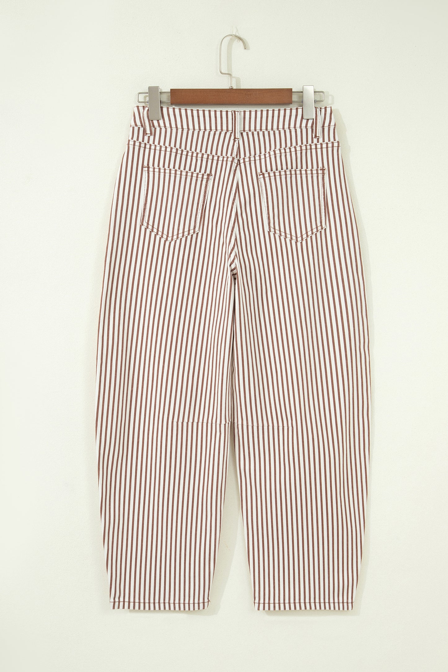 Brown Stripe Casual Barrel Jeans-Bottoms/Jeans-[Adult]-[Female]-2022 Online Blue Zone Planet