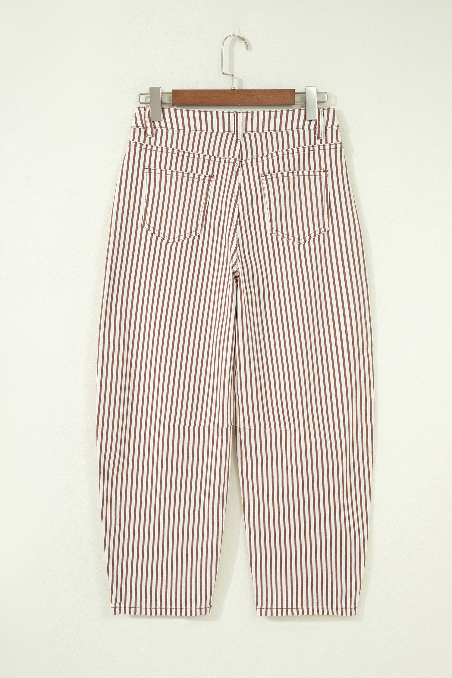 Brown Stripe Casual Barrel Jeans-Bottoms/Jeans-[Adult]-[Female]-2022 Online Blue Zone Planet