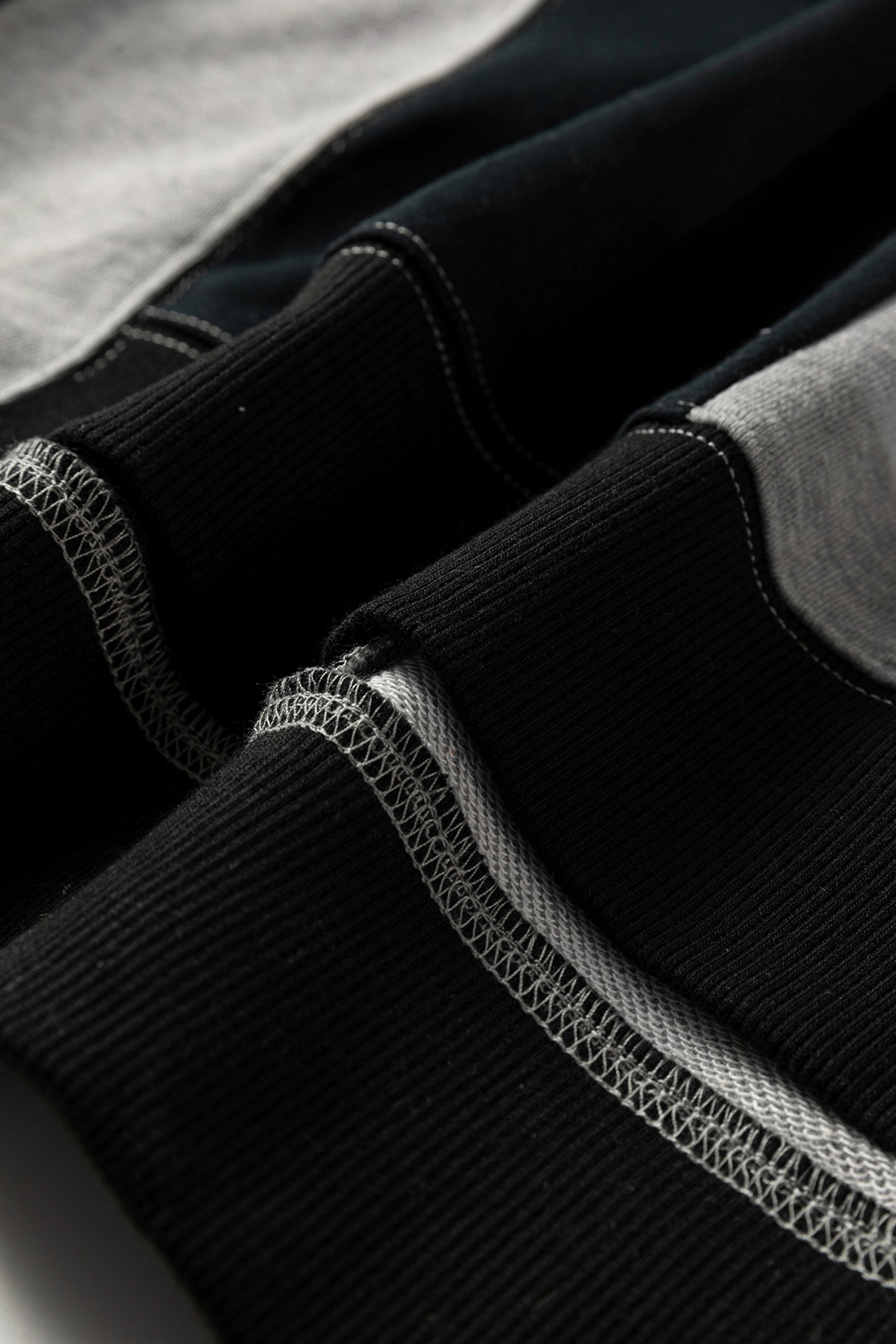 Color black Colorblock Henley High Low Oversize Sweatshirt-Tops/Sweatshirts & Hoodies-[Adult]-[Female]-2022 Online Blue Zone Planet