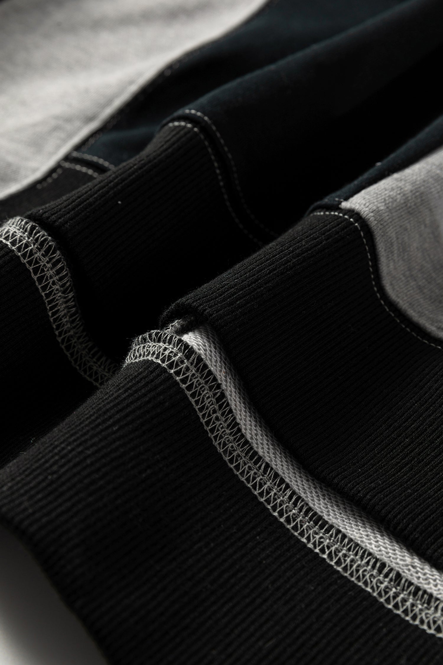 Color black Colorblock Henley High Low Oversize Sweatshirt-Tops/Sweatshirts & Hoodies-[Adult]-[Female]-2022 Online Blue Zone Planet