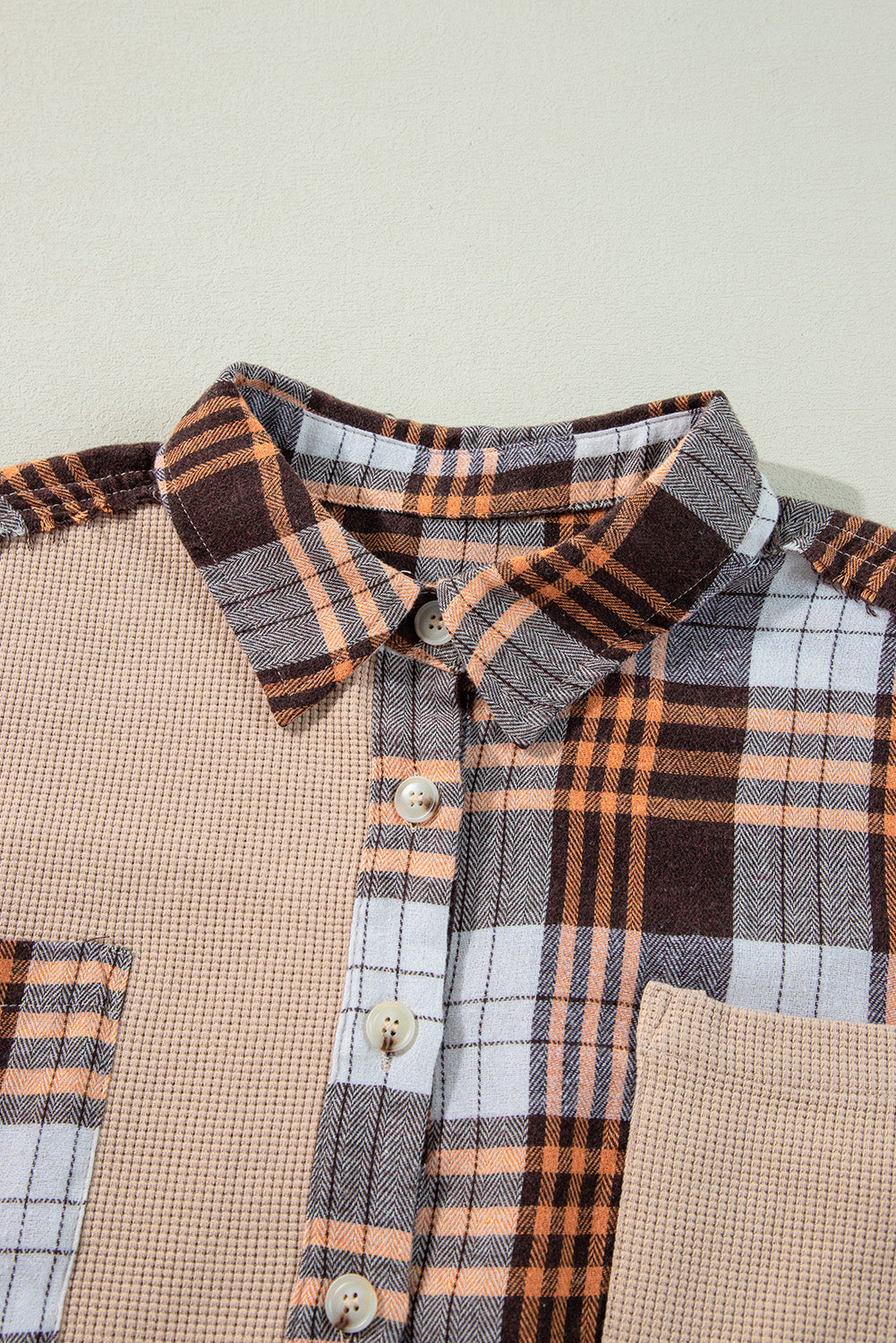 Plaid Button Up Long Sleeve Shacket-TOPS / DRESSES-[Adult]-[Female]-2022 Online Blue Zone Planet