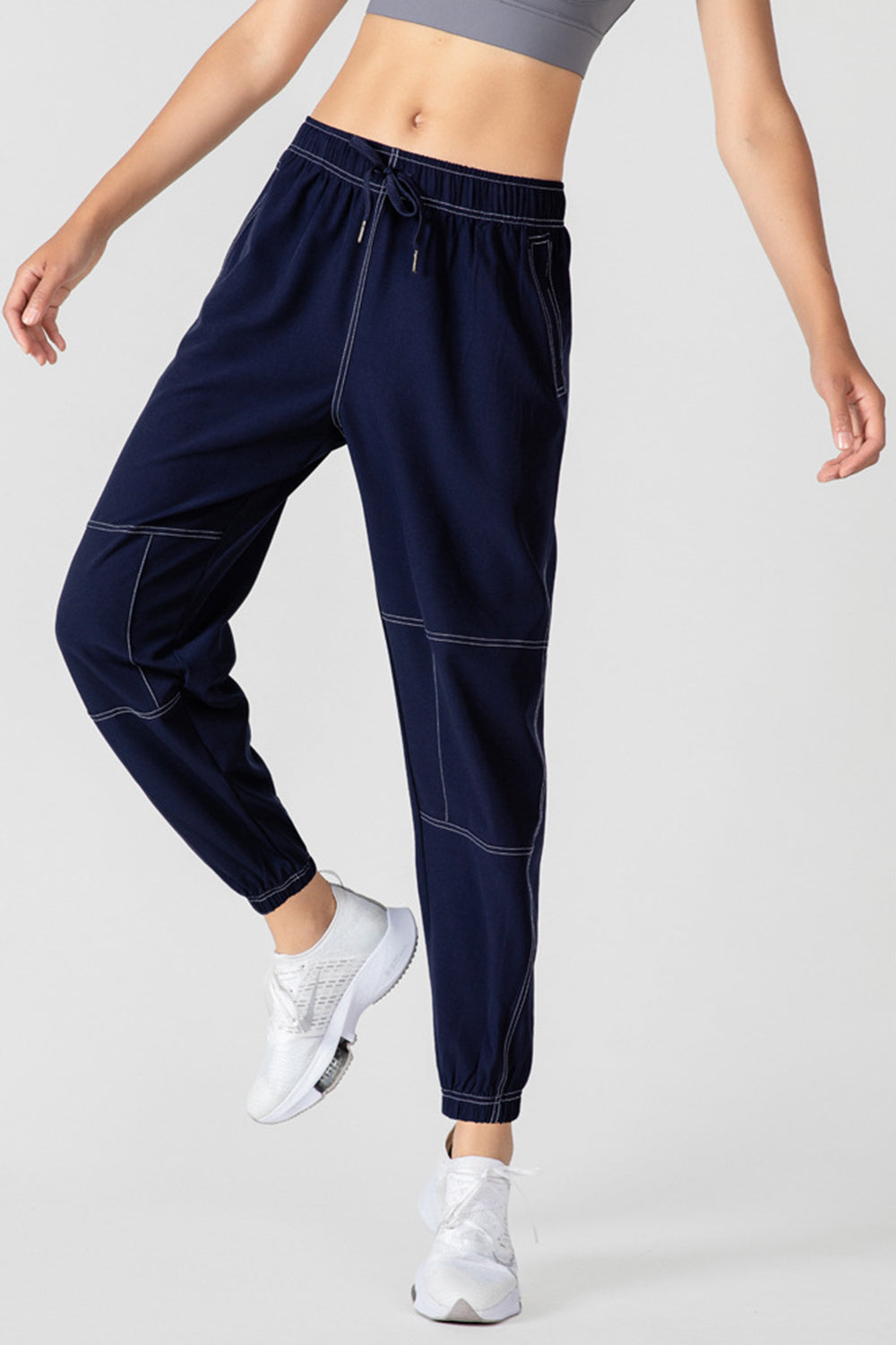 Basic Bae Drawstring Joggers with Pockets-BOTTOM SIZES SMALL MEDIUM LARGE-[Adult]-[Female]-2022 Online Blue Zone Planet